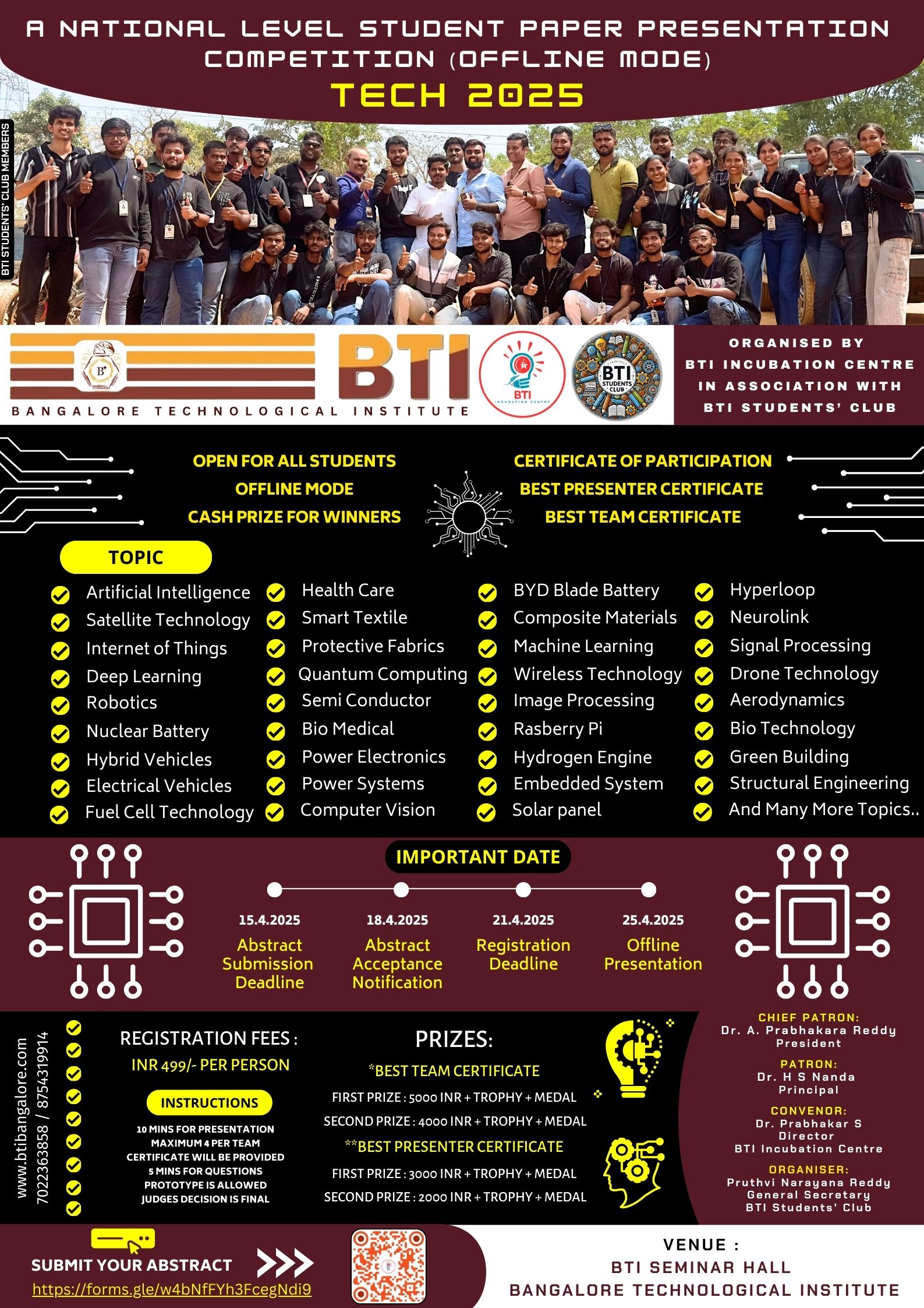 National Level Student Paper Presentation Competition (offline Mode) – Tech 2025